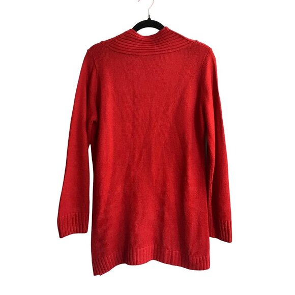 Venus Womens Red Knit Cardigan Wrap Sweater With Buckle Detail Size M - Picture 2 of 7